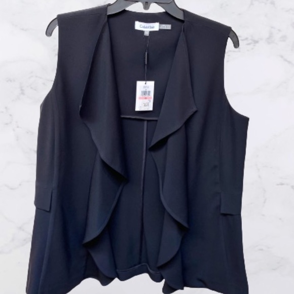 Calvin Klein Vest Open Ruffle Front L - Picture 2 of 5